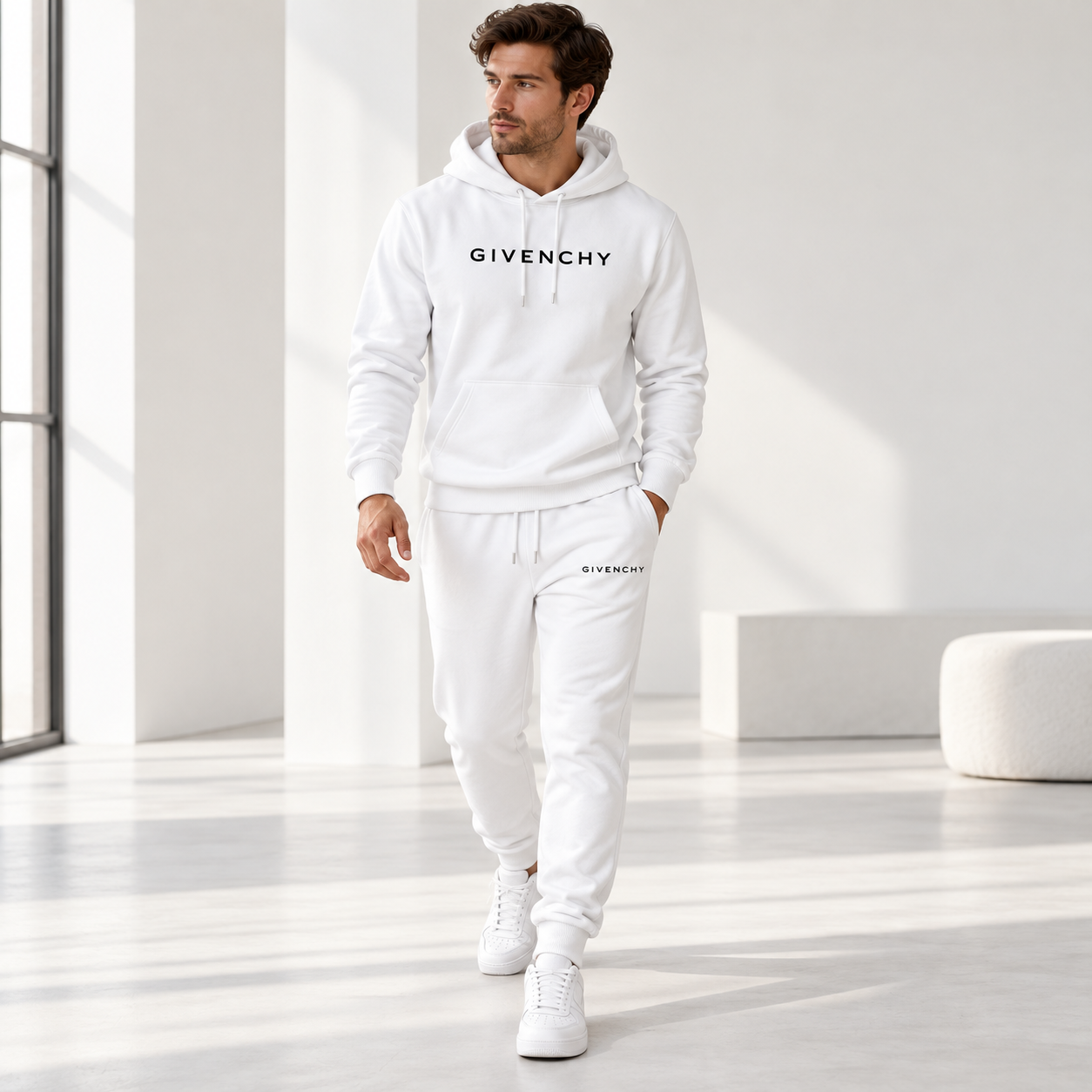 Men's Givenchy Hoodie Joggers Set | Color: White | Image 2
