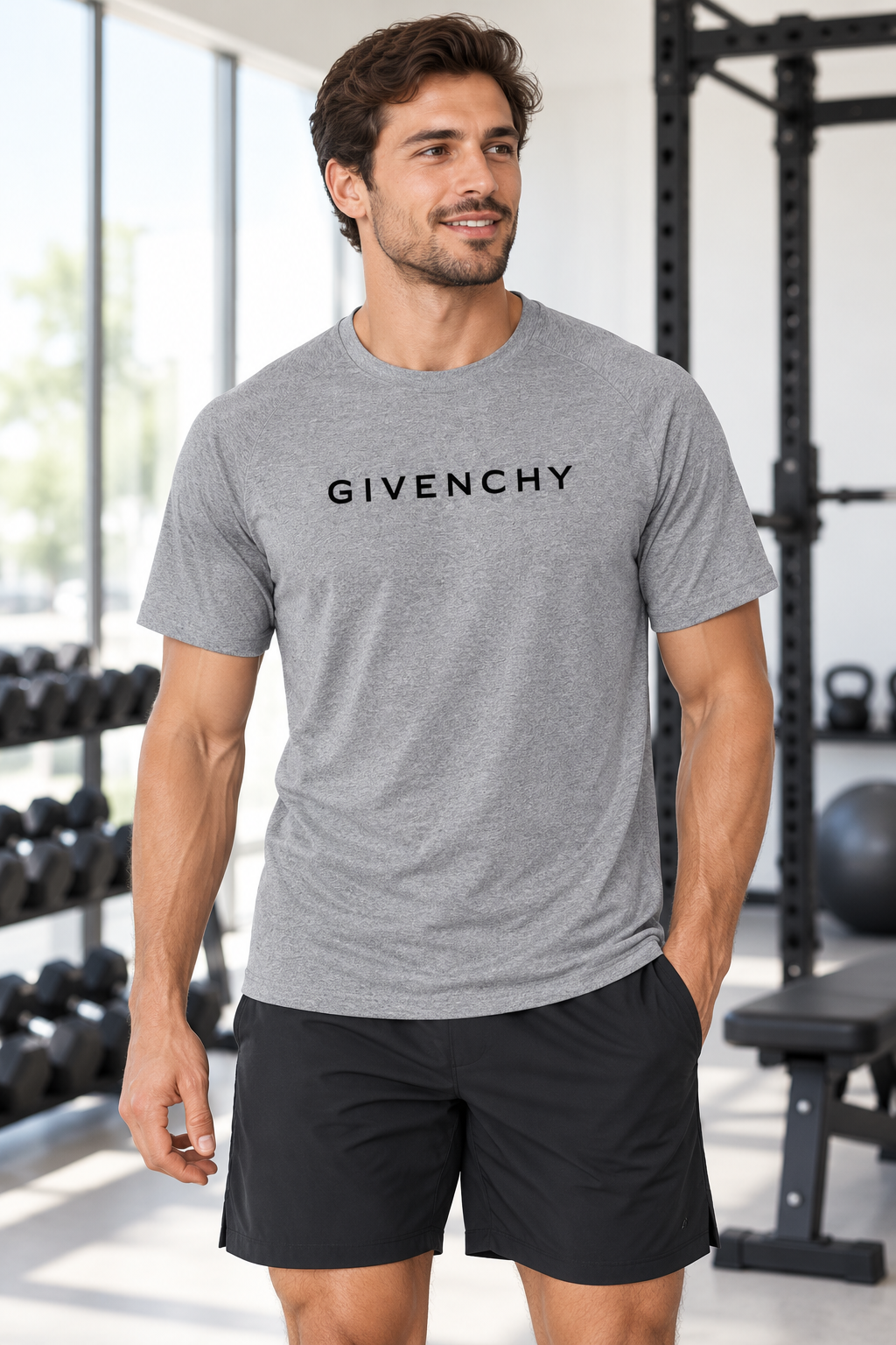 Men's Givenchy Performance T-Shirt | Color: Grey | Image 2