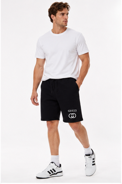 Men's Gucci Athletic Fleece Shorts | Color: Black | Image 2