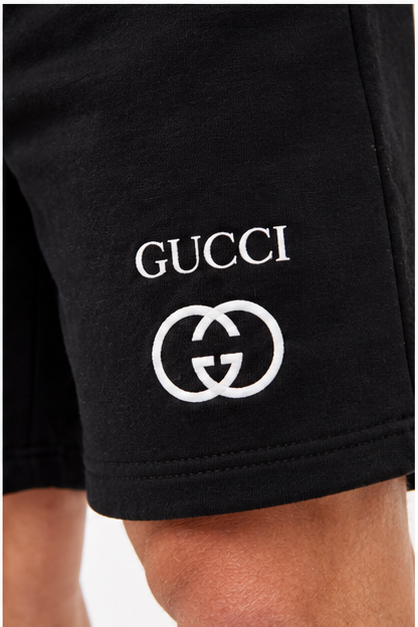 Men's Gucci Athletic Fleece Shorts | Color: Black | Image 5
