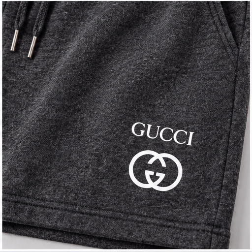 Men's Gucci Athletic Fleece Shorts | Color: Dark Heather | Image 5