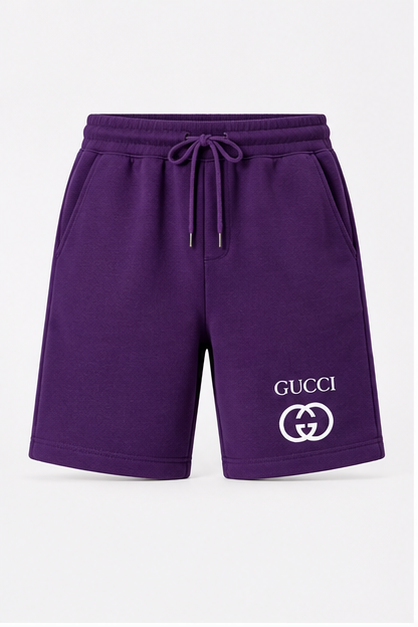 Men's Gucci Athletic Fleece Shorts | Color: Purple | Image 1