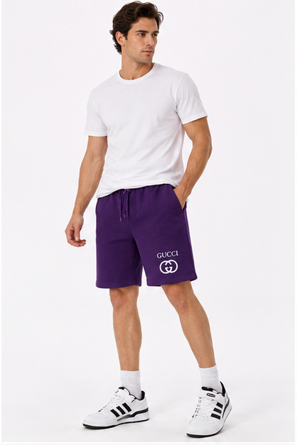Men's Gucci Athletic Fleece Shorts | Color: Purple | Image 2