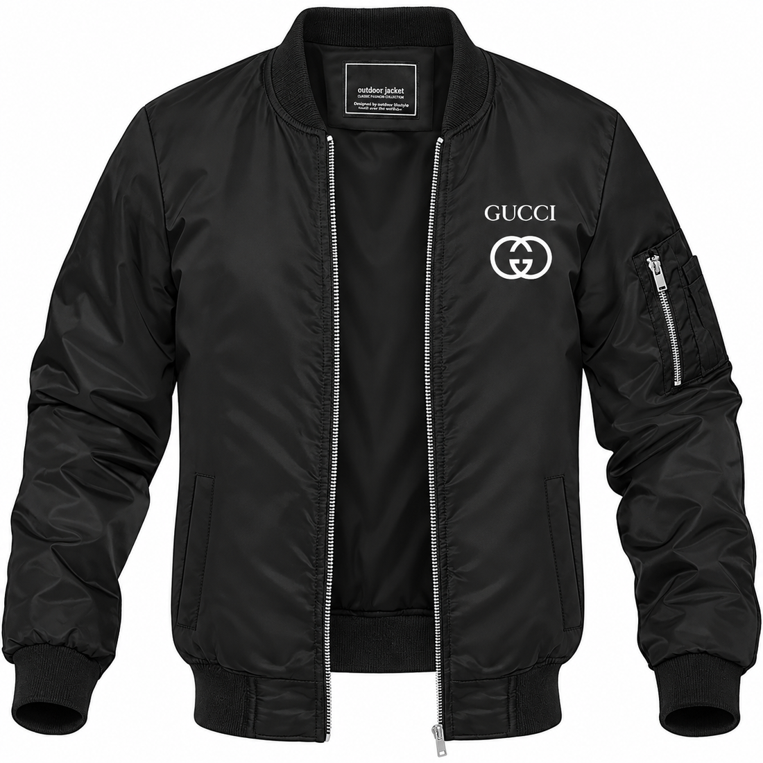Men's Gucci Lightweight Bomber Jacket | Color: Black | Image 1