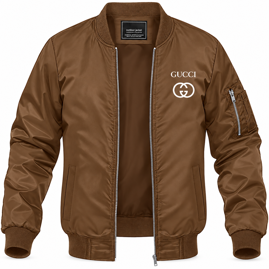 Men's Gucci Lightweight Bomber Jacket | Color: Brown | Image 1