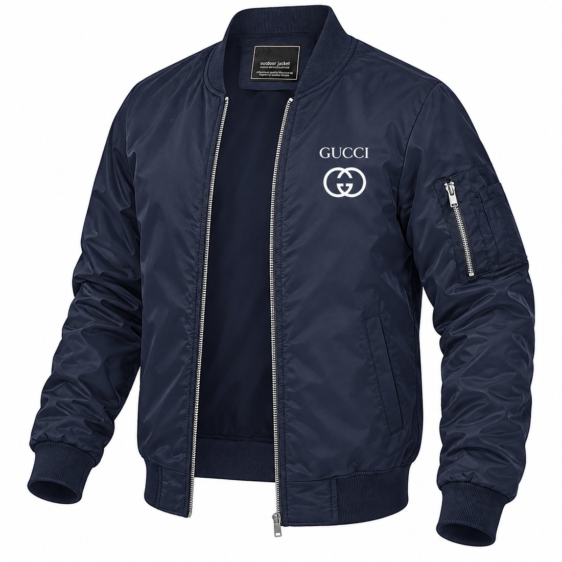 Men's Gucci Lightweight Bomber Jacket | Color: Navy | Image 1
