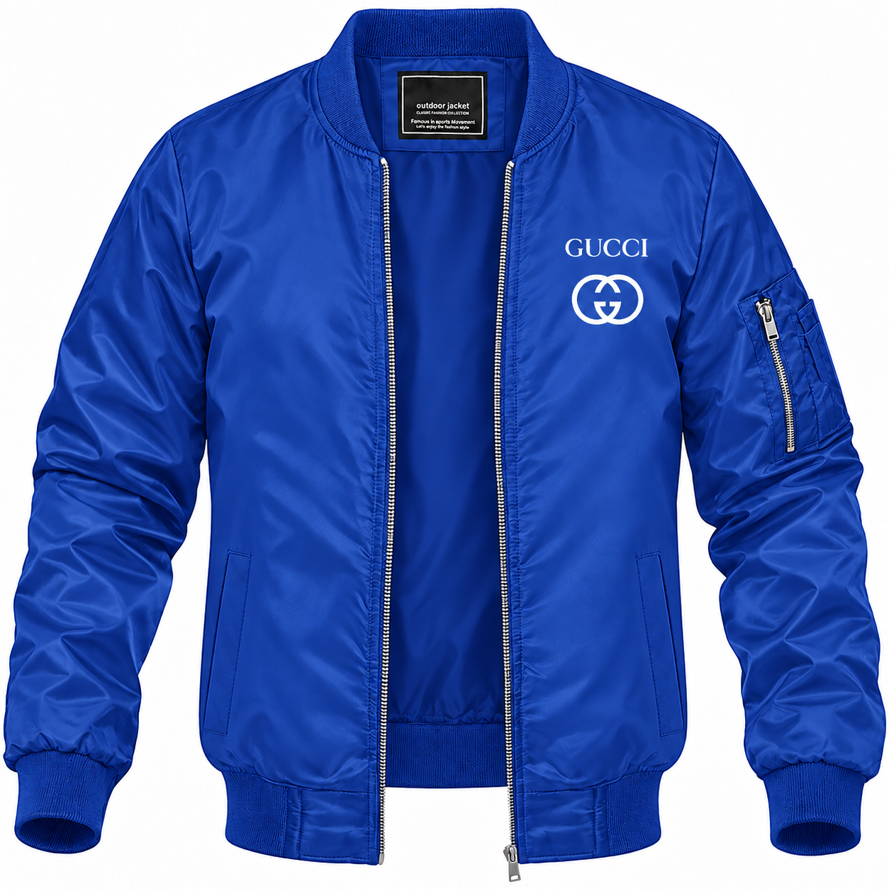 Men's Gucci Lightweight Bomber Jacket | Color: Royal Blue | Main