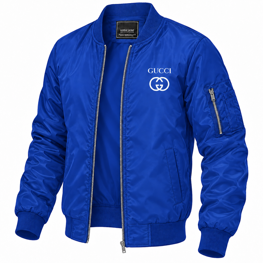 Men's Gucci Lightweight Bomber Jacket | Color: Royal Blue | Image 2