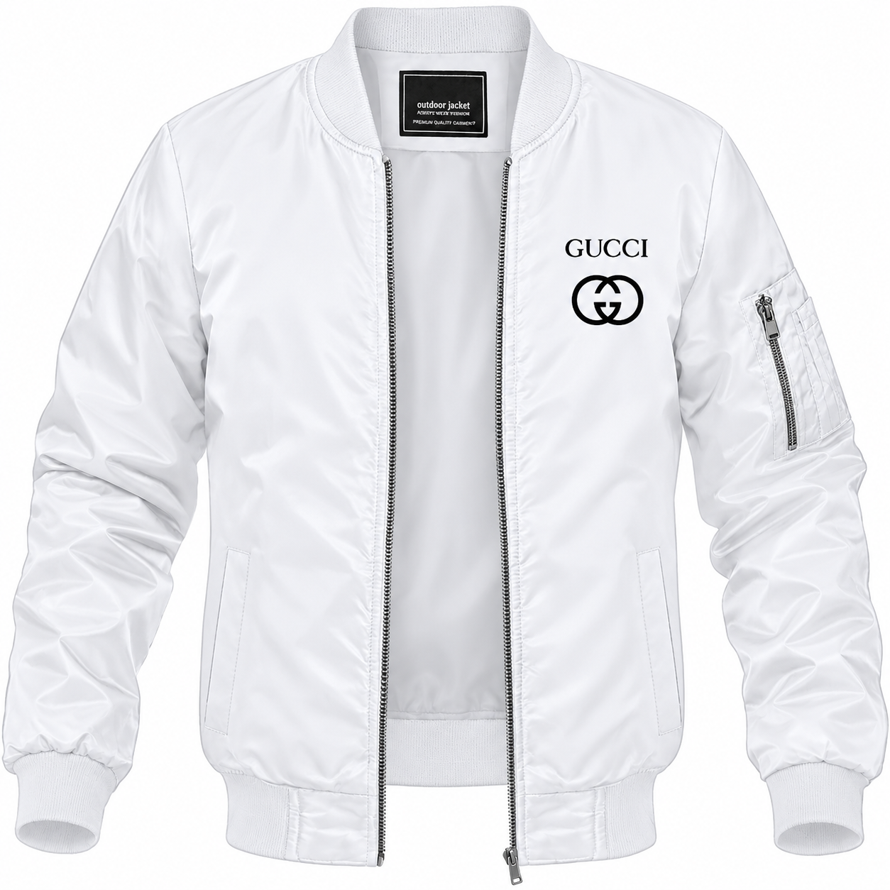 Men's Gucci Lightweight Bomber Jacket | Color: White | Image 1