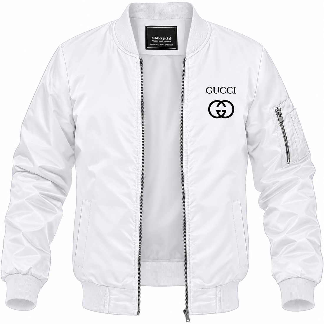 Men's Gucci Lightweight Bomber Jacket | Color: White | Image 1