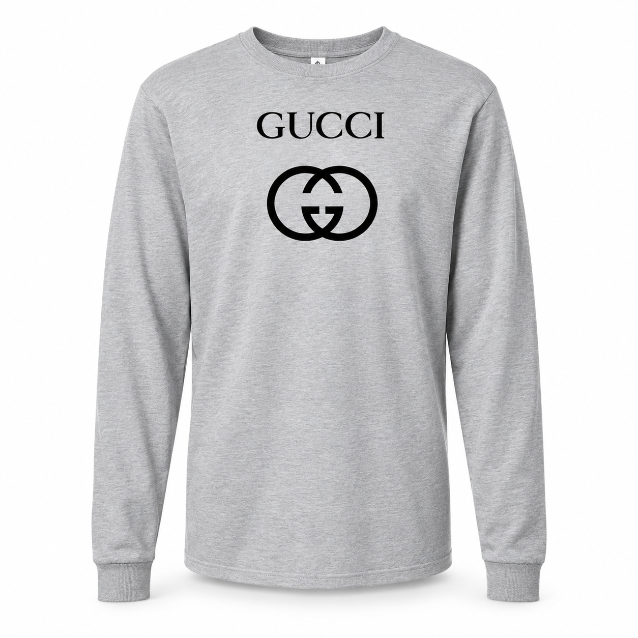 Men's Gucci cotton long sleeve T-shirt grey front main product image