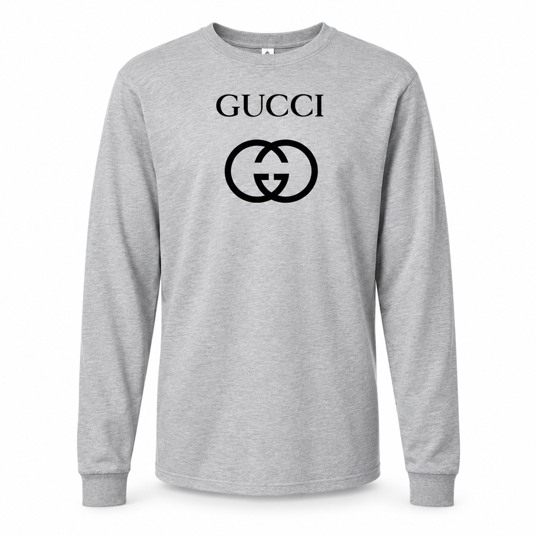Men's Gucci cotton long sleeve T-shirt grey front main product image