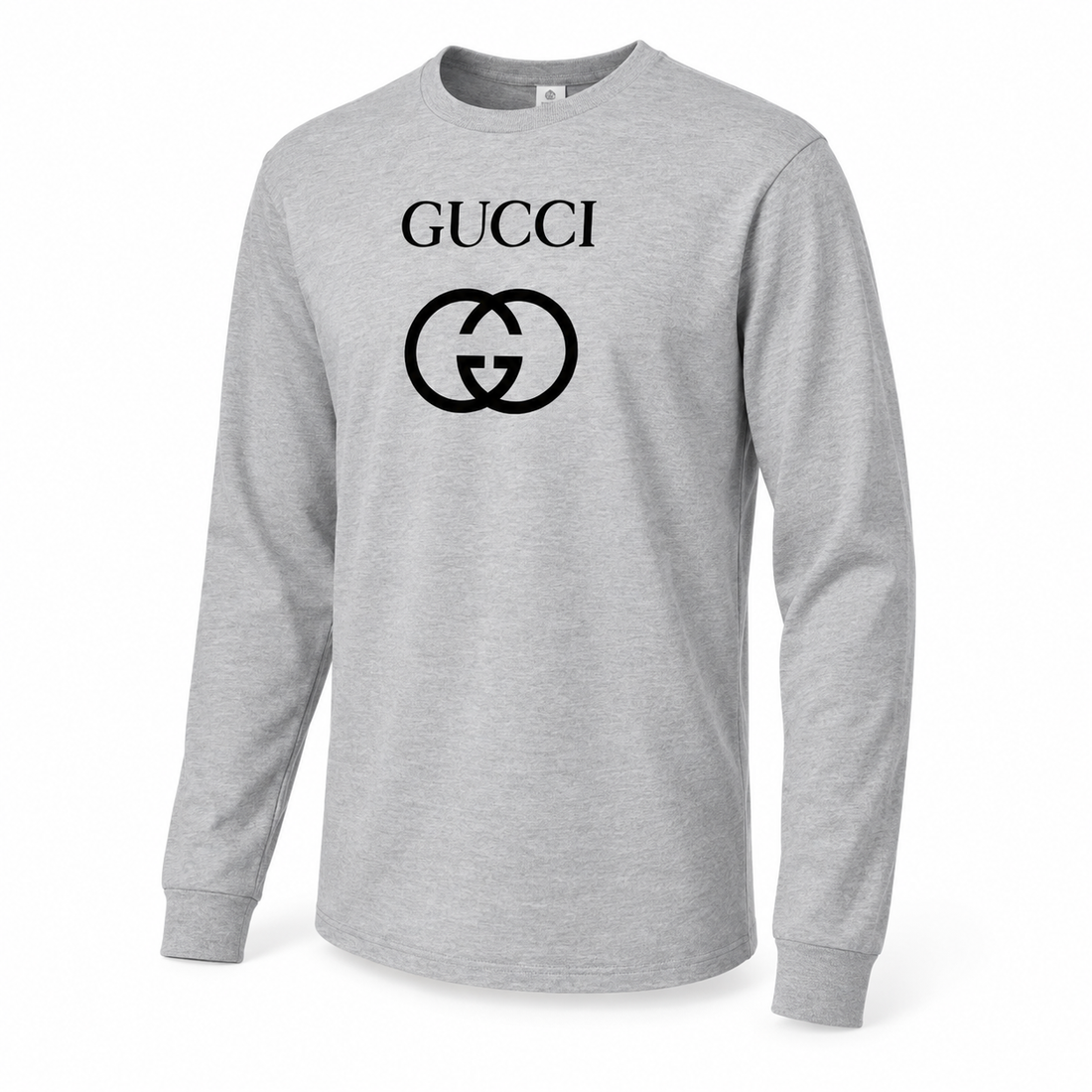 Men's Gucci cotton long sleeve T-shirt grey alternate angle image