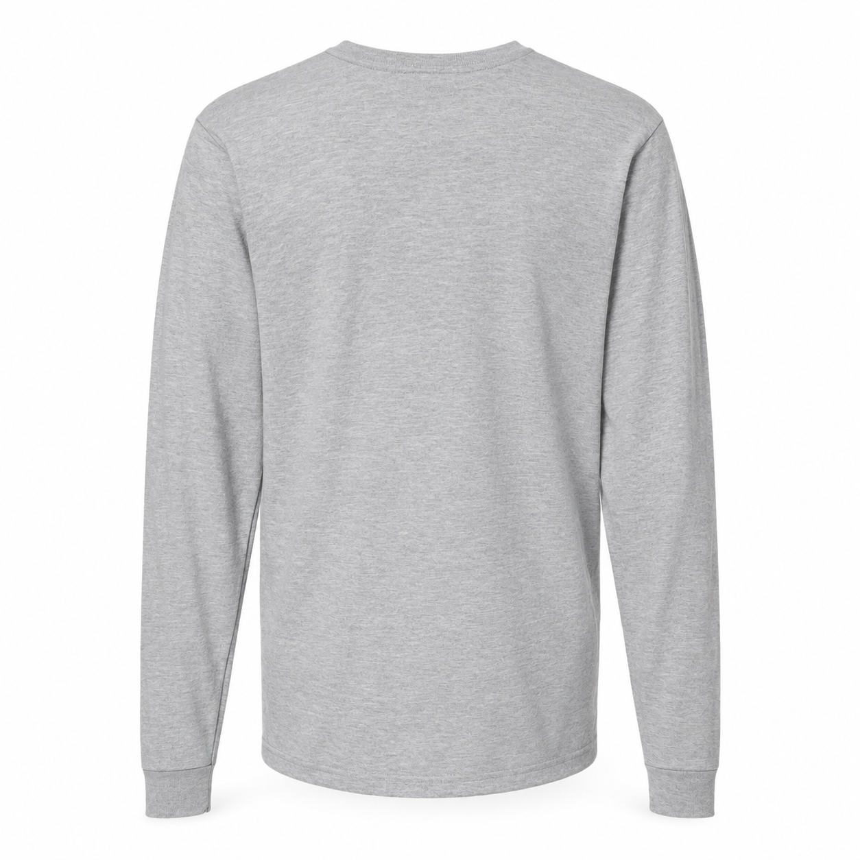 Men's Gucci cotton long sleeve T-shirt grey plain back view