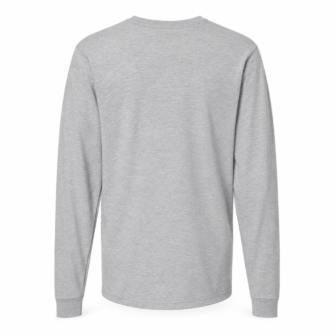 Men's Gucci cotton long sleeve T-shirt grey plain back view