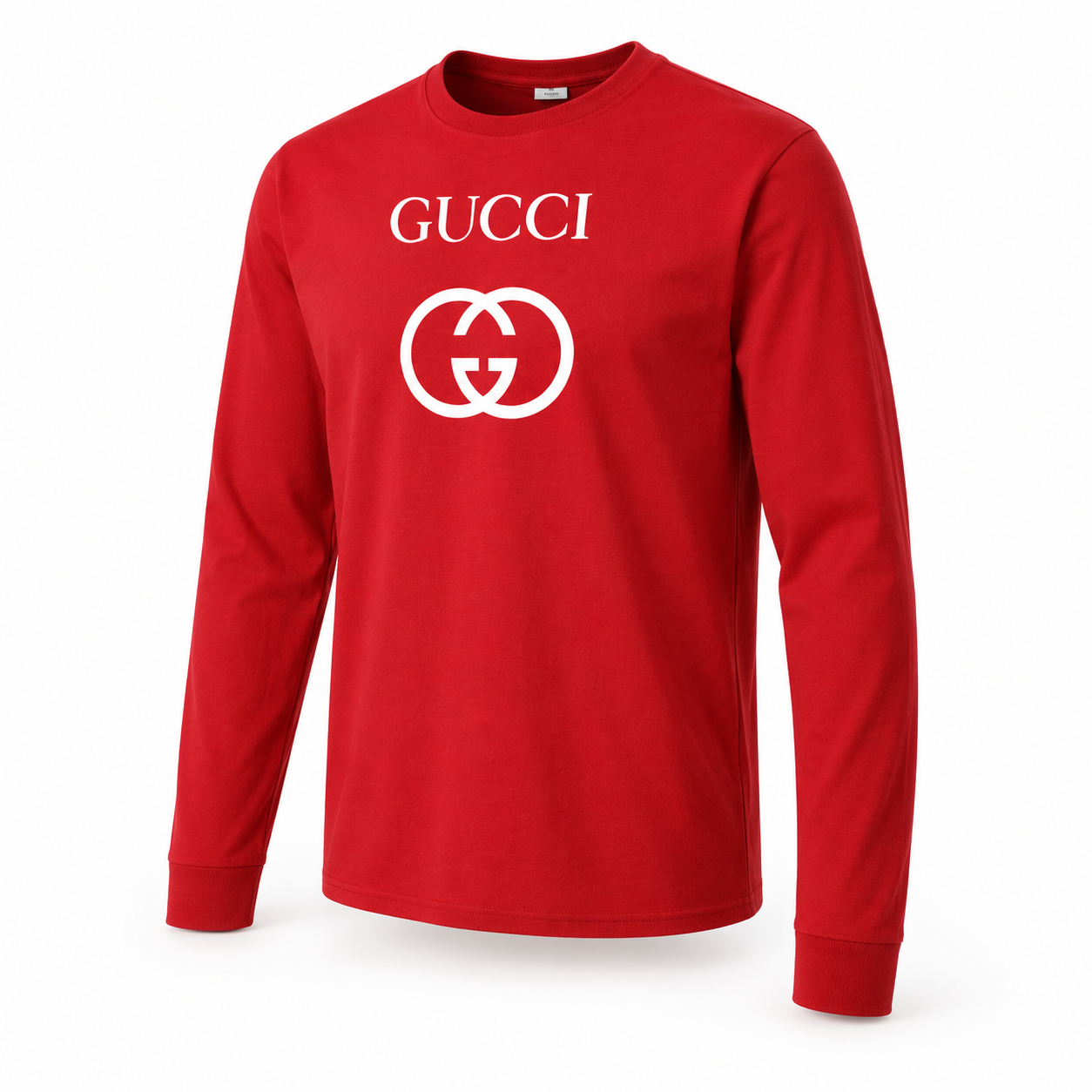 Men's Gucci cotton long sleeve T-shirt red alternate angle image