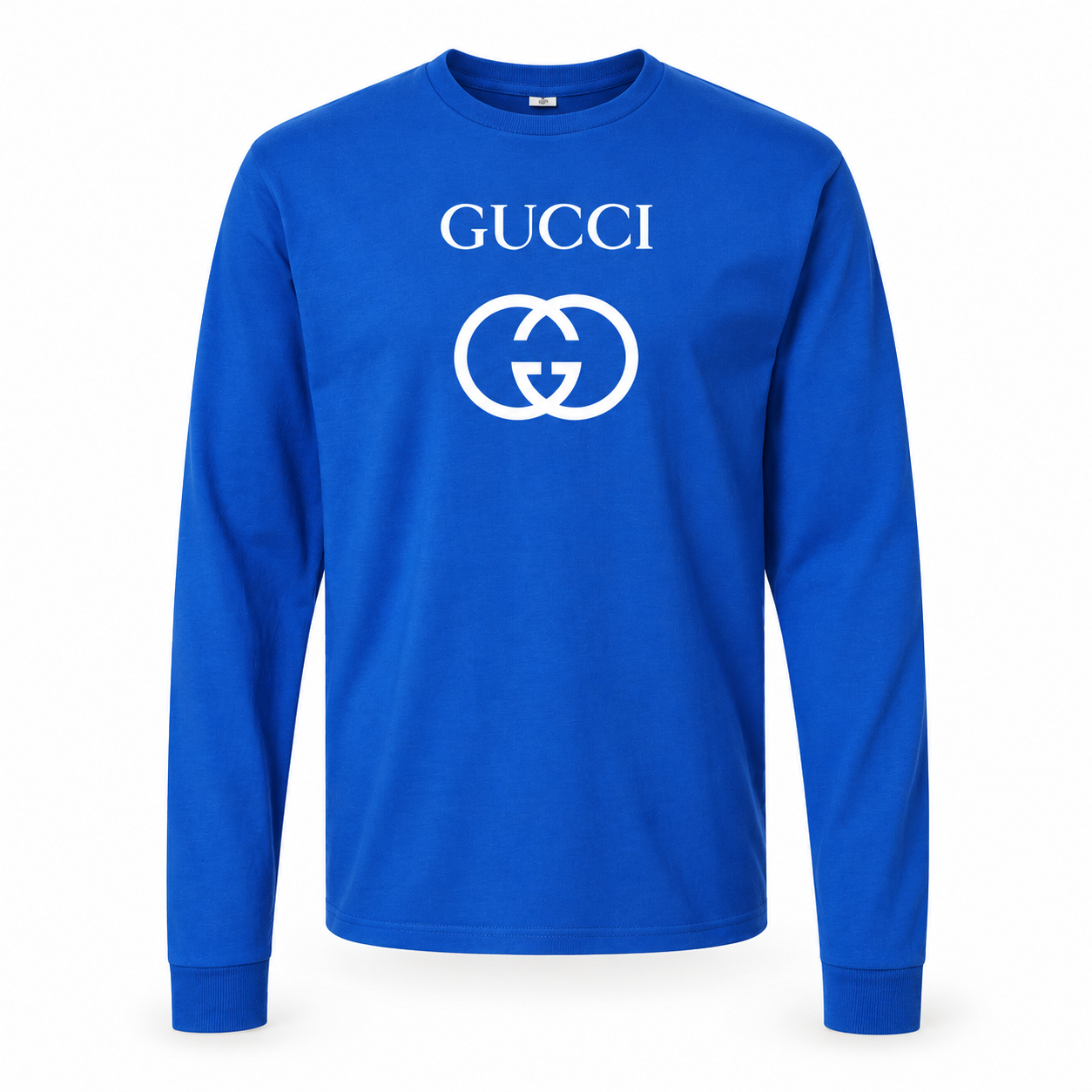 Men's Gucci cotton long sleeve T-shirt royal blue front main product image