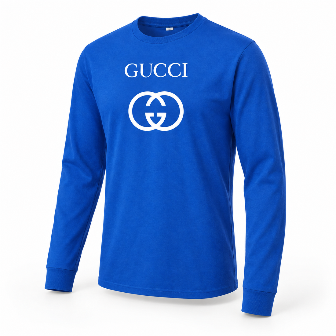 Men's Gucci cotton long sleeve T-shirt royal blue alternate angle image
