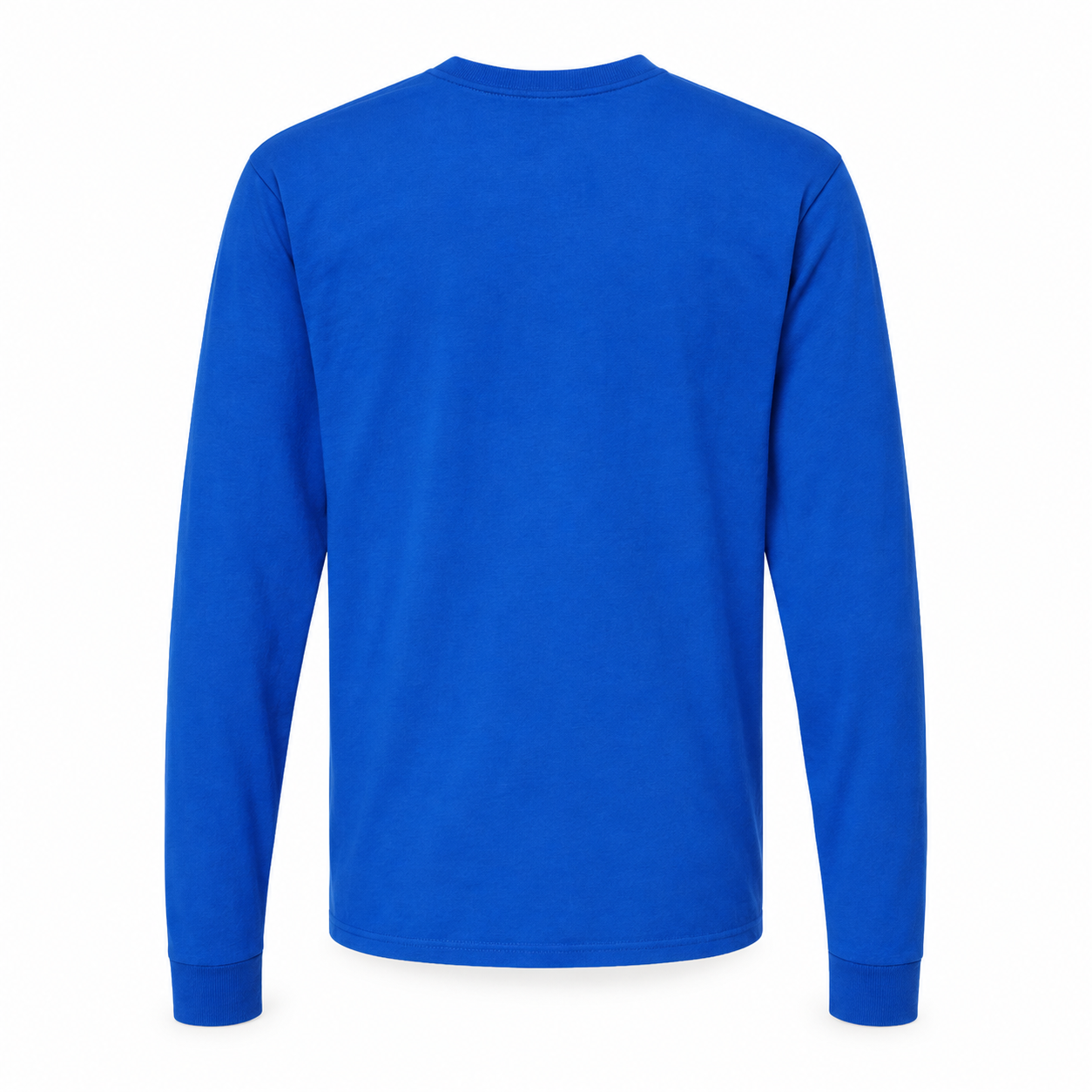 Men's Gucci cotton long sleeve T-shirt royal blue plain back view