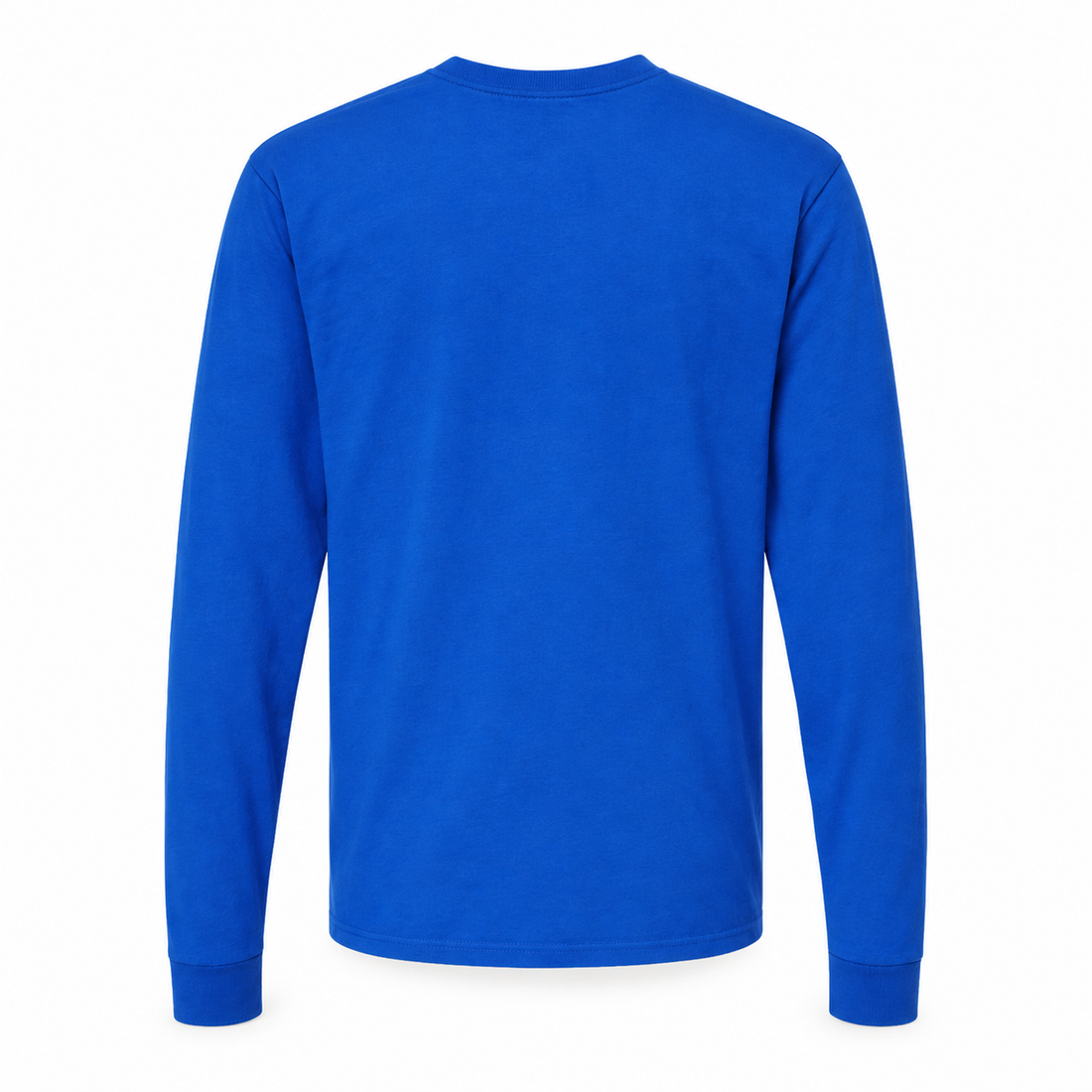 Men's Gucci cotton long sleeve T-shirt royal blue plain back view