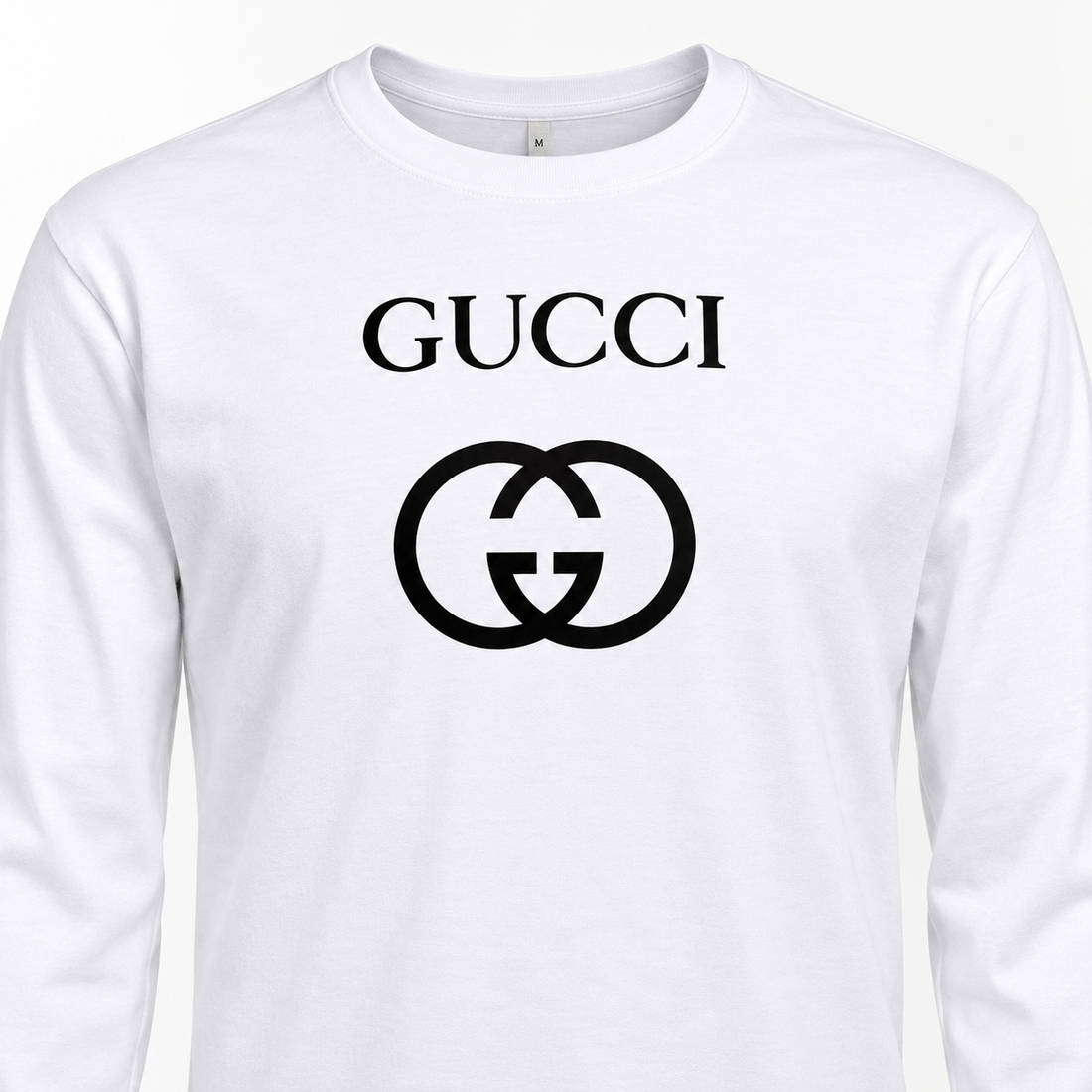 Men's Gucci cotton long sleeve T-shirt white print detail image