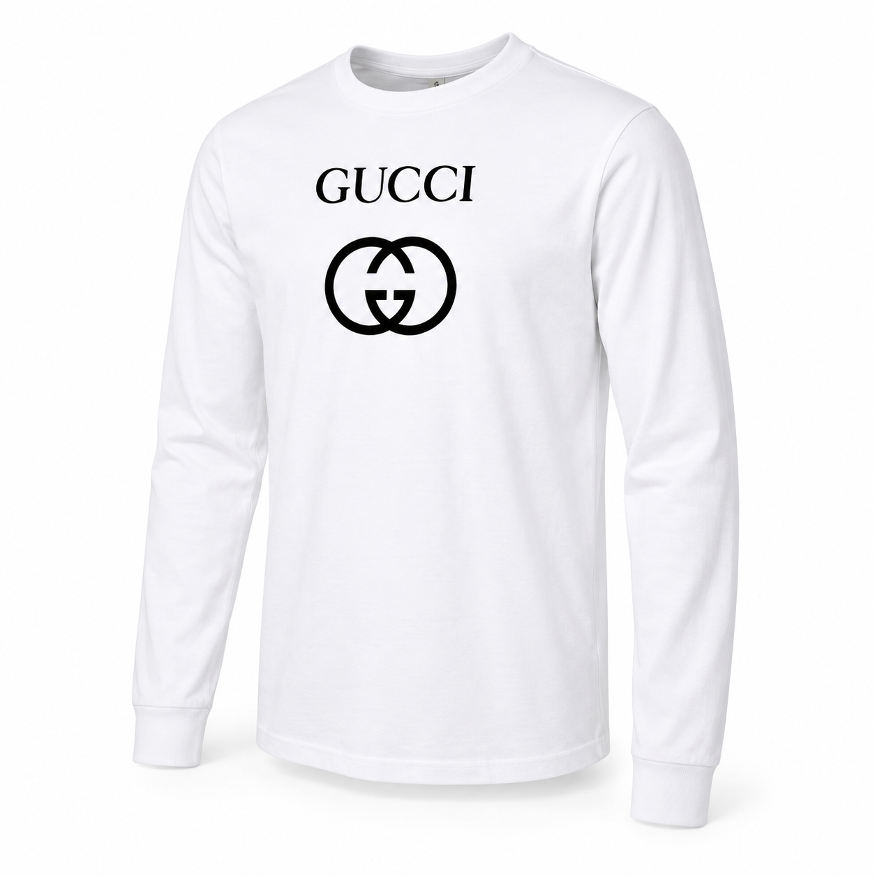 Men's Gucci cotton long sleeve T-shirt white alternate angle image