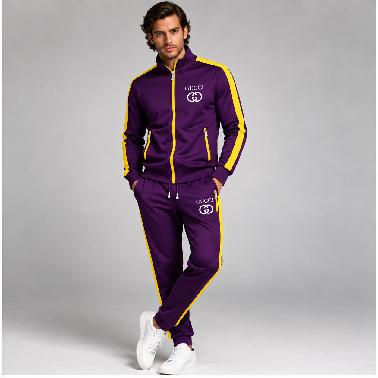 Men's Gucci Dri-Fit TrackSuit | Color: Purple | Image 2