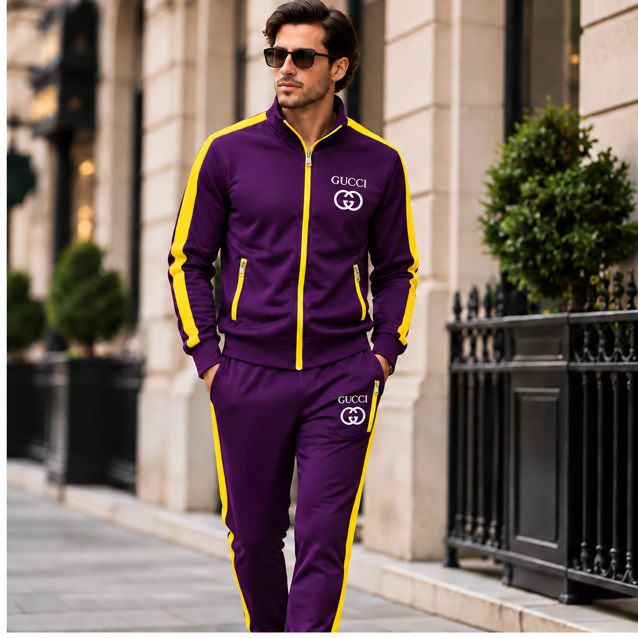 Men's Gucci Dri-Fit TrackSuit | Color: Purple | Image 3