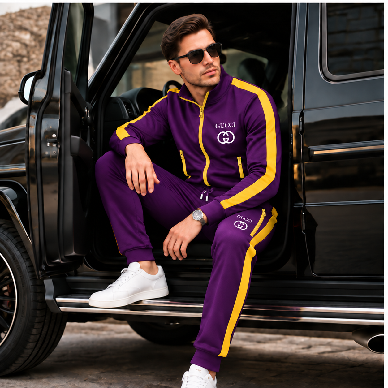 Men's Gucci Dri-Fit TrackSuit | Color: Purple | Image 4