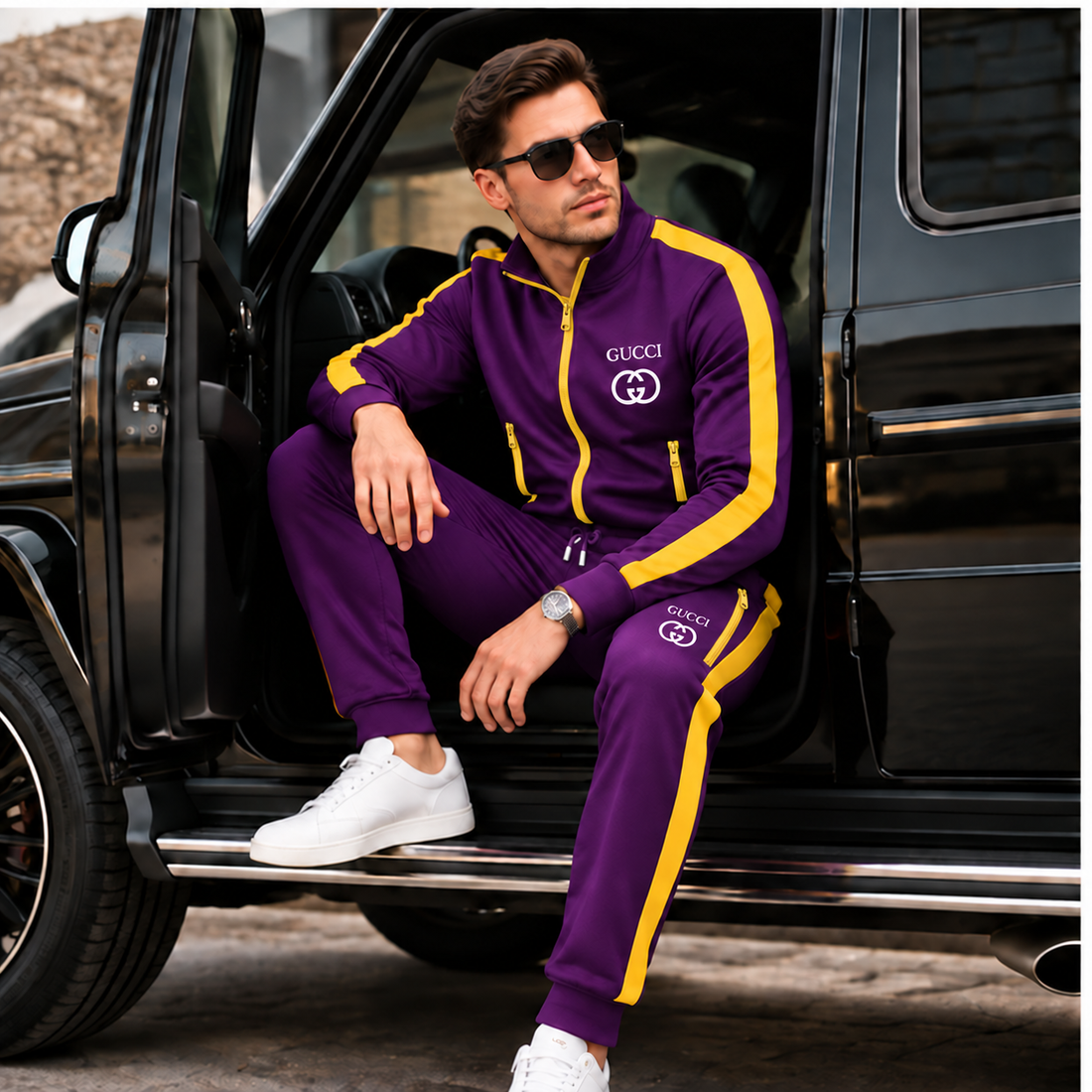 Men's Gucci Dri-Fit TrackSuit | Color: Purple | Image 4