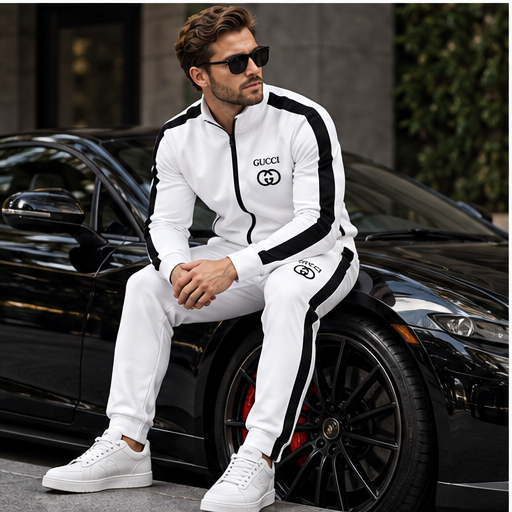 Men's Gucci Dri-Fit TrackSuit | Color: White | Image 4