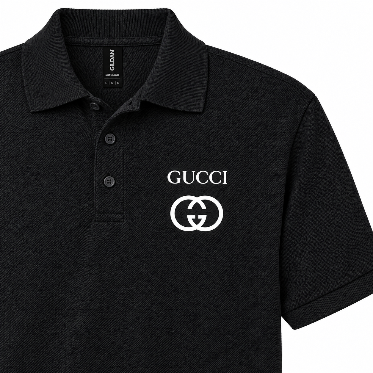 Men's Gucci Dry Blend Polo | Color: Black | Image 4