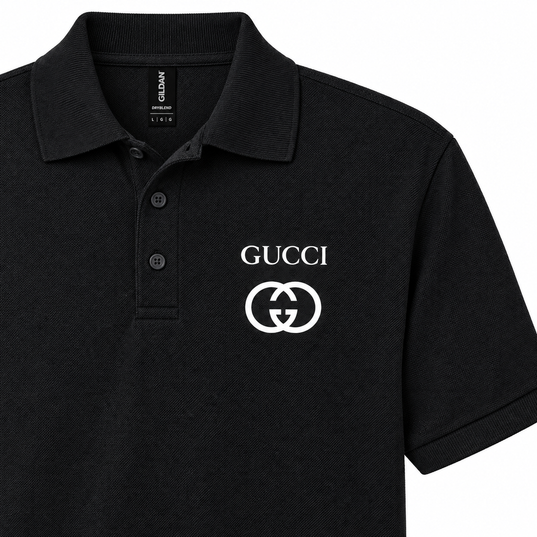 Men's Gucci Dry Blend Polo | Color: Black | Image 4
