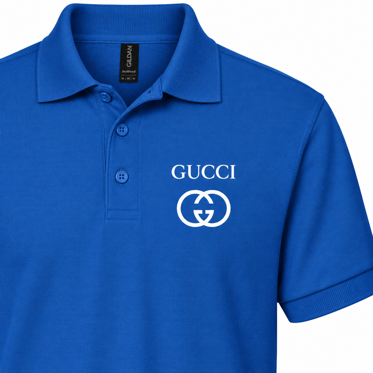 Men's Gucci Dry Blend Polo | Color: Blue | Image 4