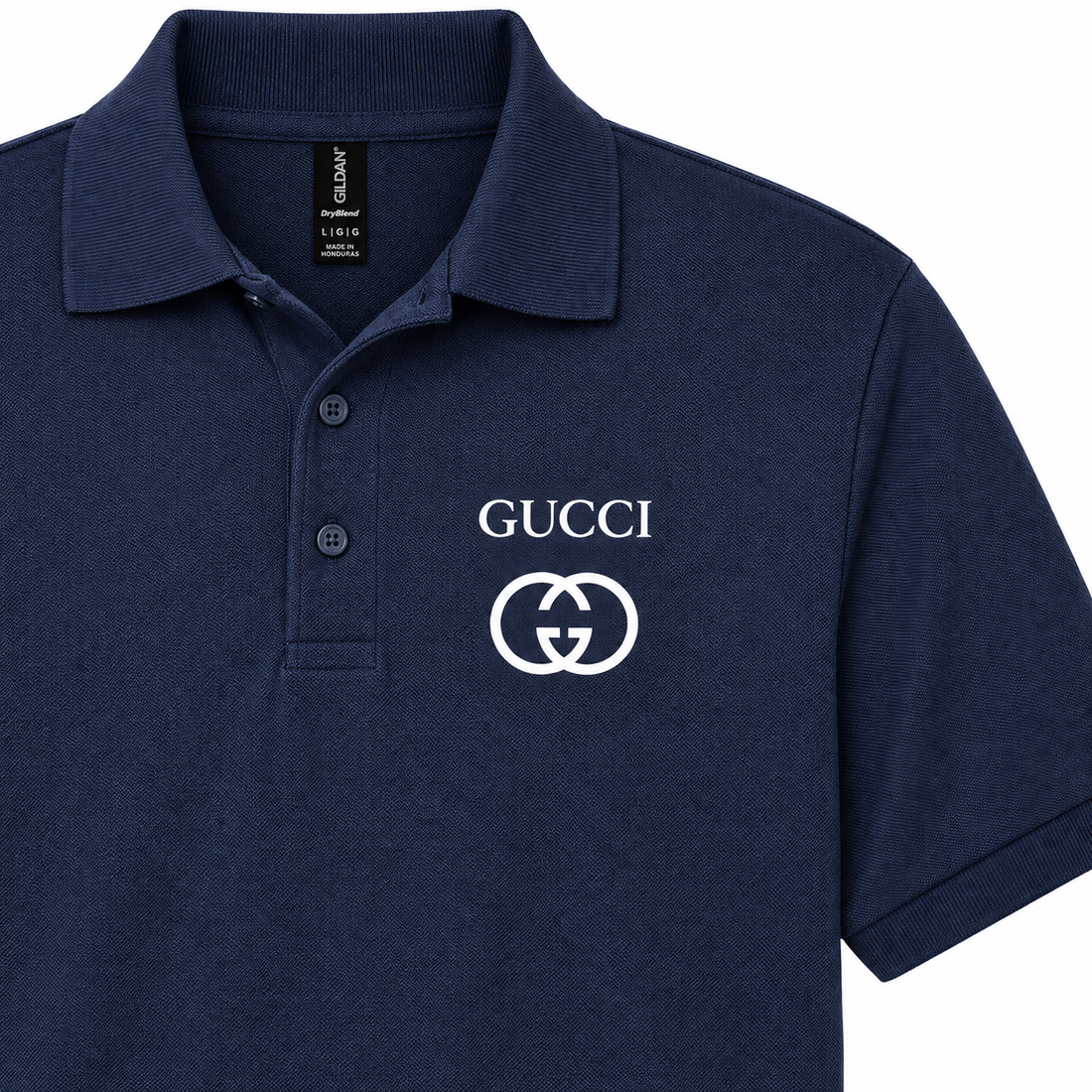 Men's Gucci Dry Blend Polo | Color: Navy | Image 4