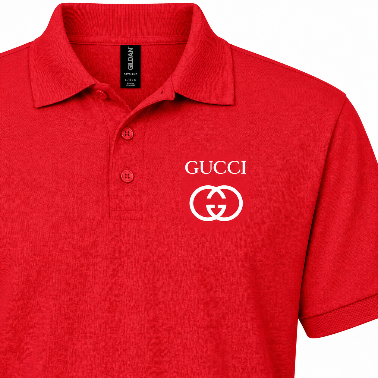 Men's Gucci Dry Blend Polo | Color: Red | Image 4