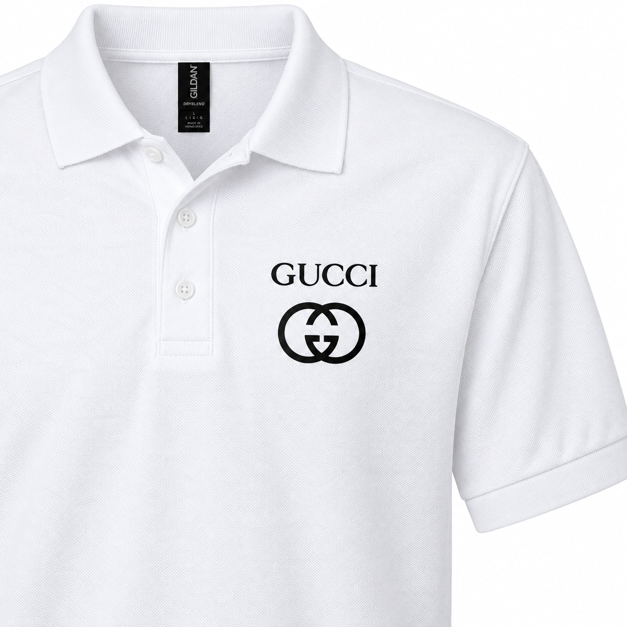 Men's Gucci Dry Blend Polo | Color: White | Image 4