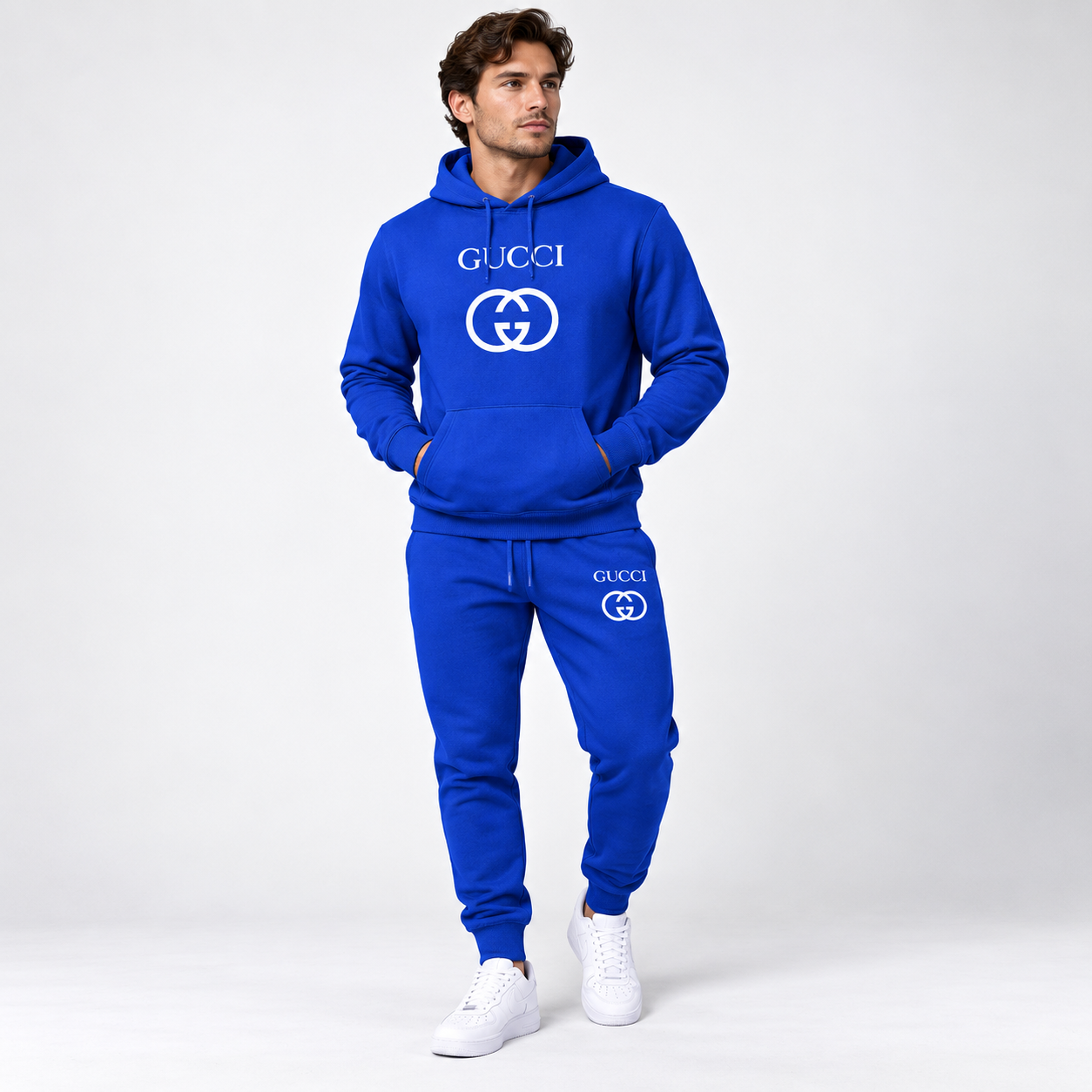 Men's Gucci Hoodie Joggers Set | Color: Blue | Image 2