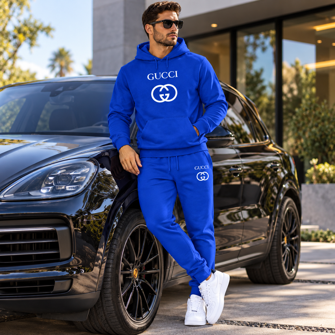 Men's Gucci Hoodie Joggers Set | Color: Blue | Image 4