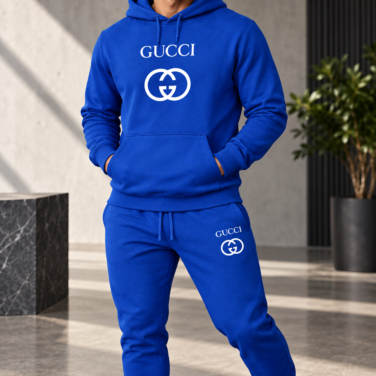 Men's Gucci Hoodie Joggers Set | Color: Blue | Image 5