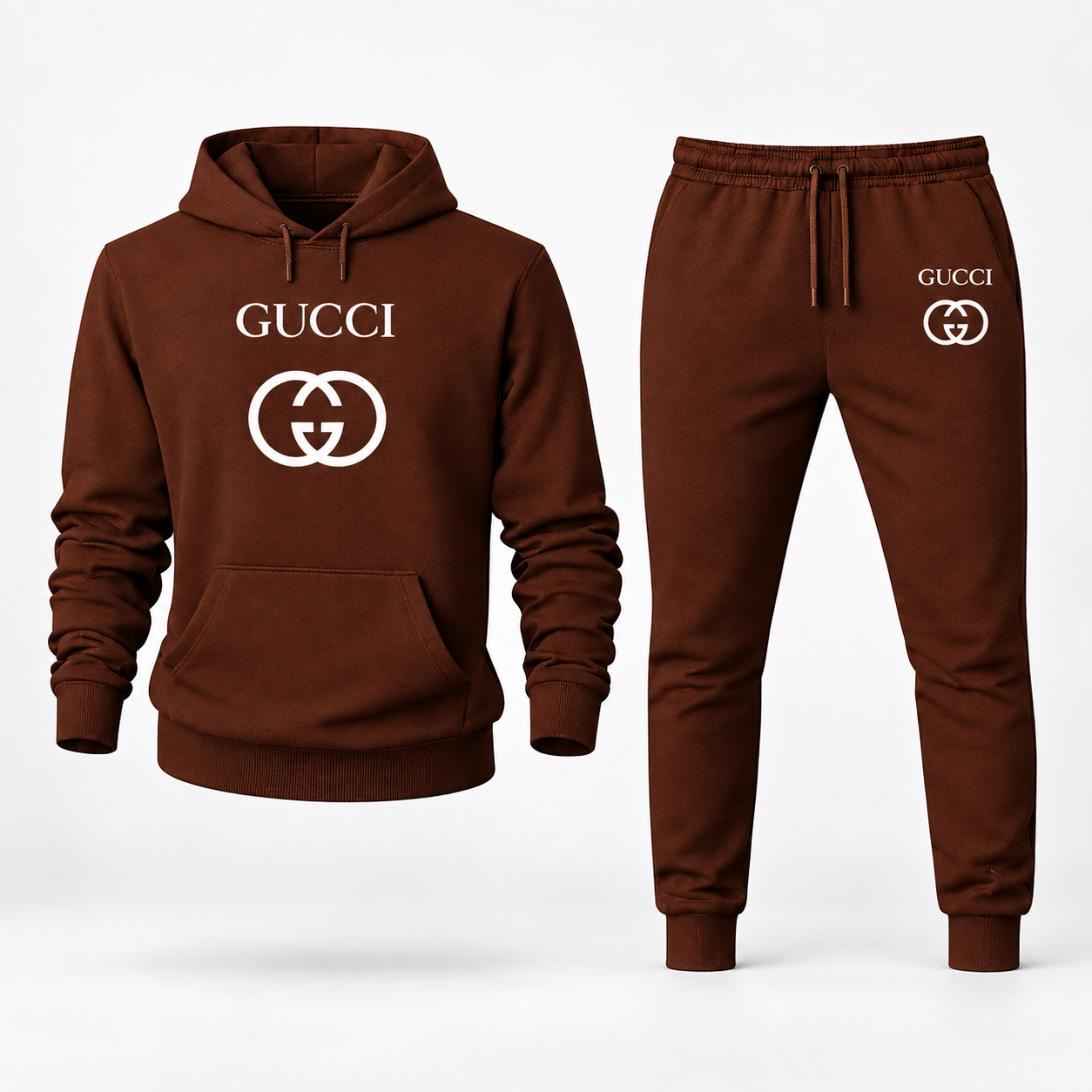 Men's Gucci Hoodie Joggers Set | Color: Brown | Image 1