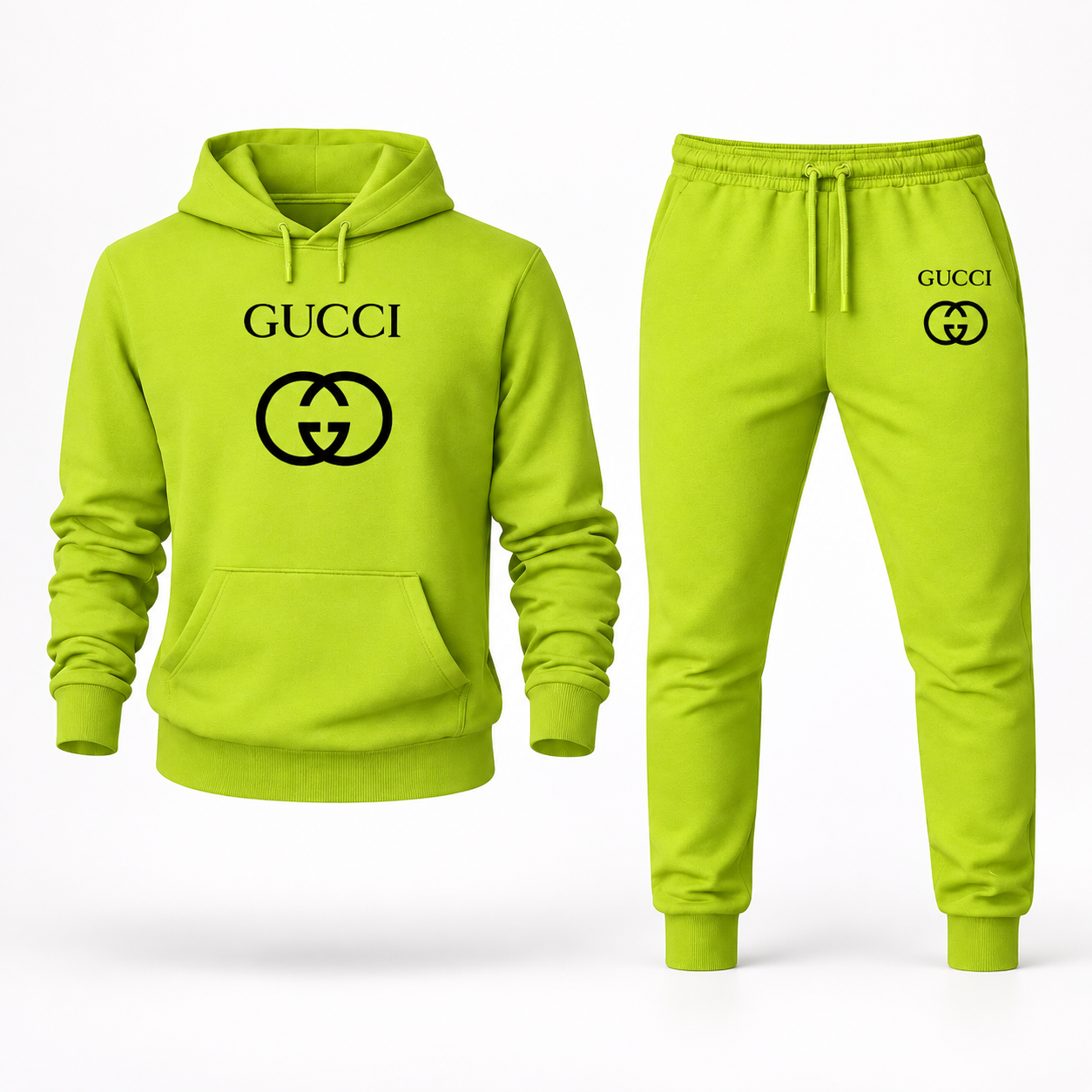 Men's Gucci Hoodie Joggers Set | Color: Lime Green | Image 1