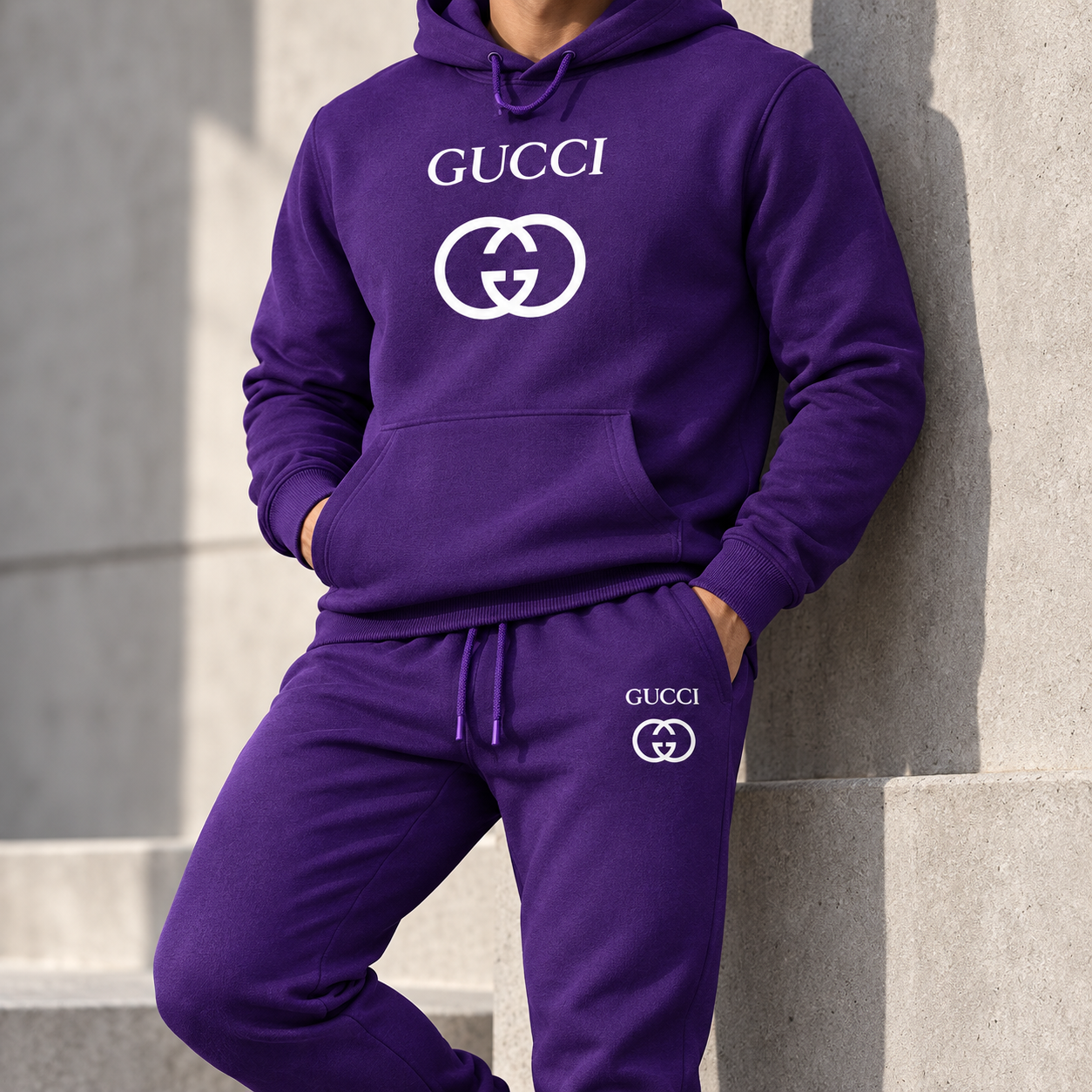 Men's Gucci Hoodie Joggers Set | Color: Purple | Image 5