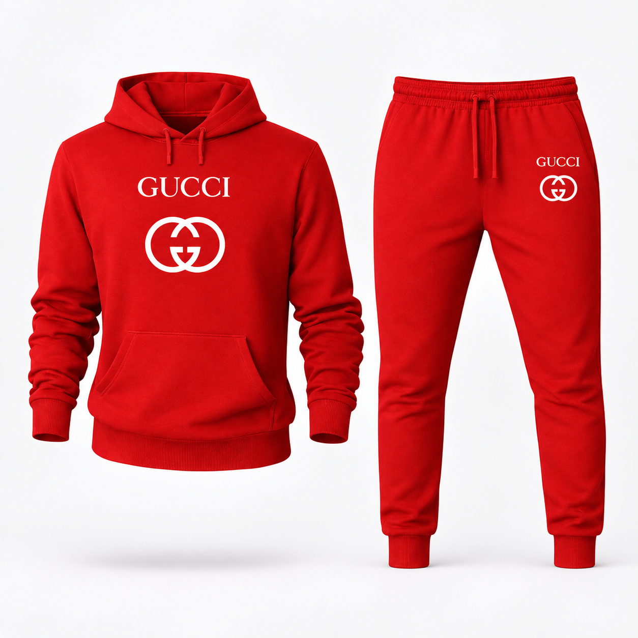 Men's Gucci Hoodie Joggers Set | Color: Red | Image 1