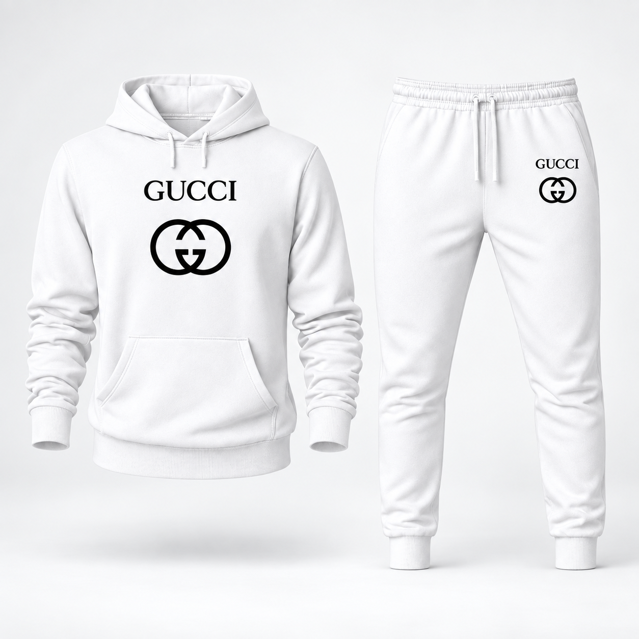 Men's Gucci Hoodie Joggers Set | Color: White | Image 1