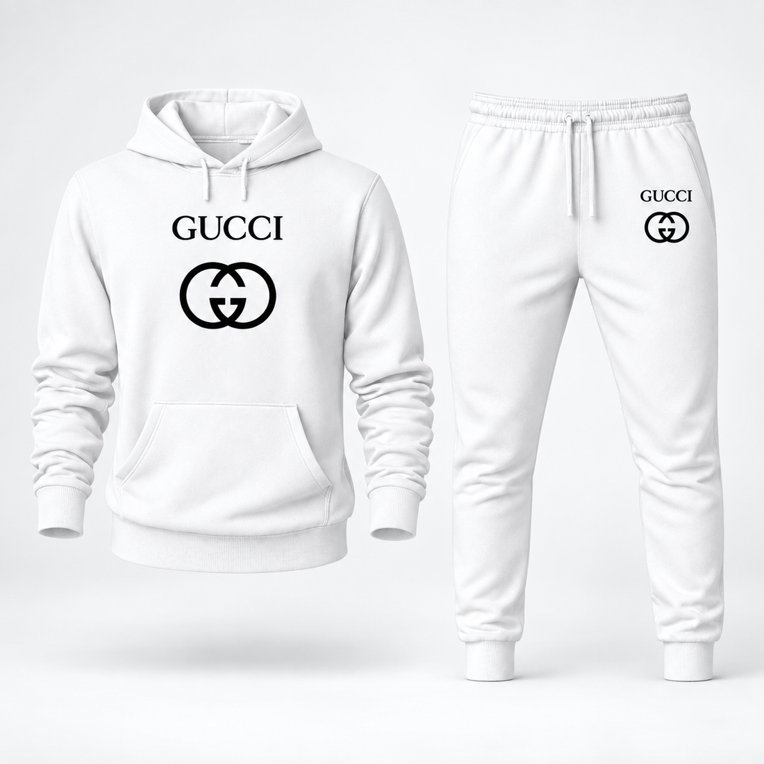 Men's Gucci Hoodie Joggers Set | Color: White | Image 1