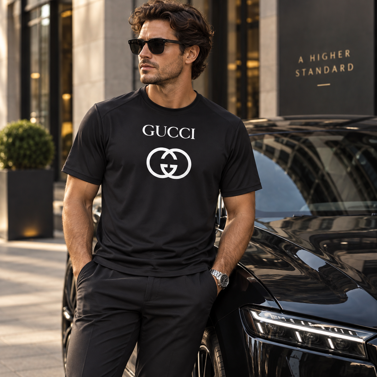 Men's Gucci Performance T-Shirt | Color: Black | Image 4