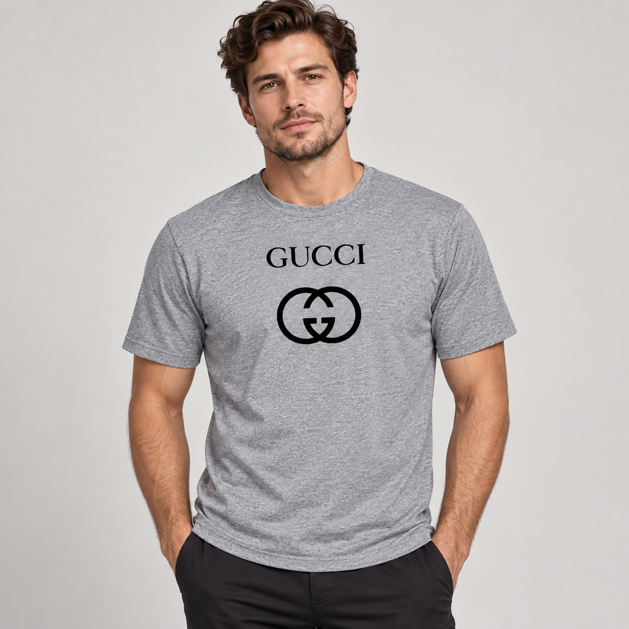 Men's Gucci Performance T-Shirt | Color: Grey | Image 2