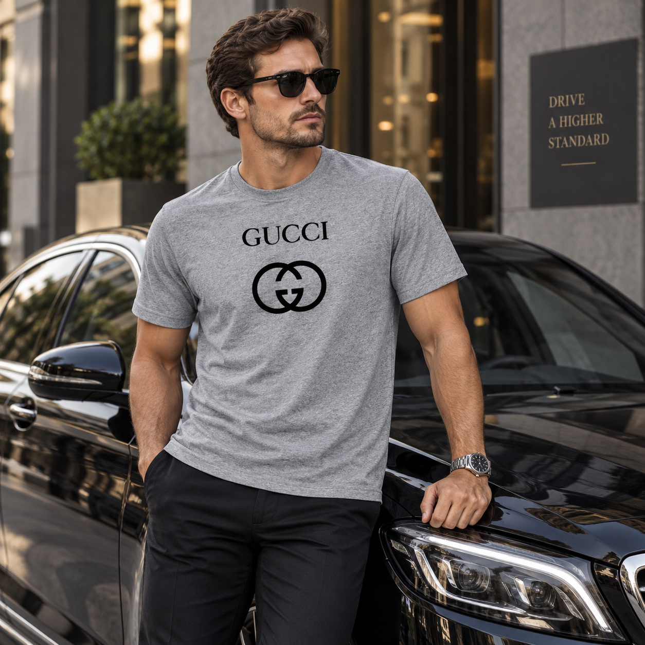 Men's Gucci Performance T-Shirt | Color: Grey | Image 4