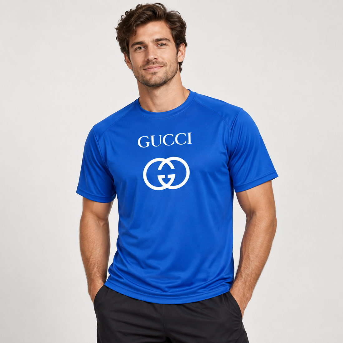 Men's Gucci Performance T-Shirt | Color: Royal Blue | Image 2